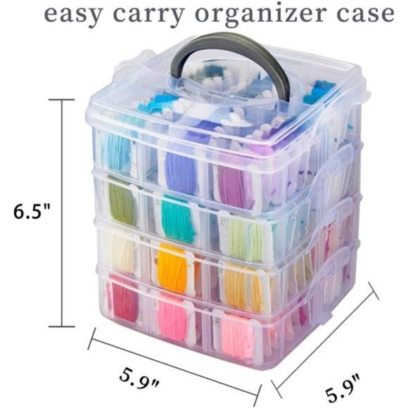 262 Pack Embroidery Thread Floss Kit Including 200 Colors 8 M/Pcs Cross Stitch - Picture 5 of 7